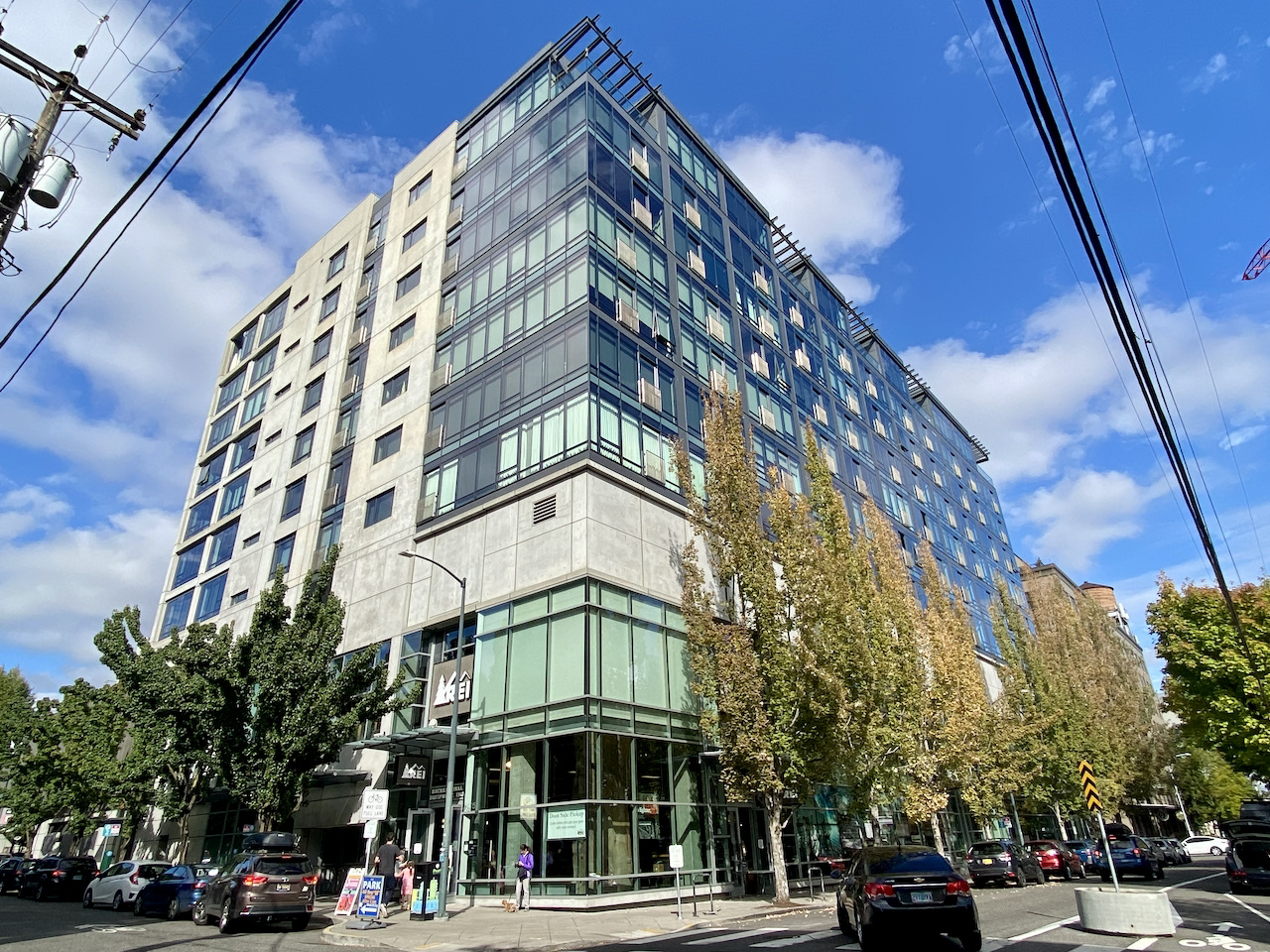 The Edge Lofts modern building with glass facade